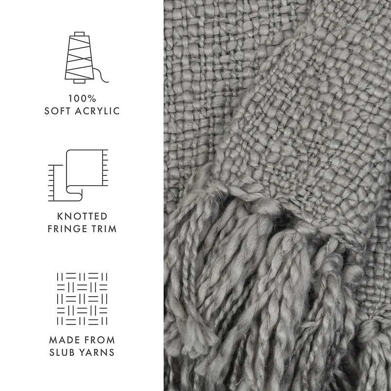 Casual Comfort Slub Yarn Washable Midweight Throw