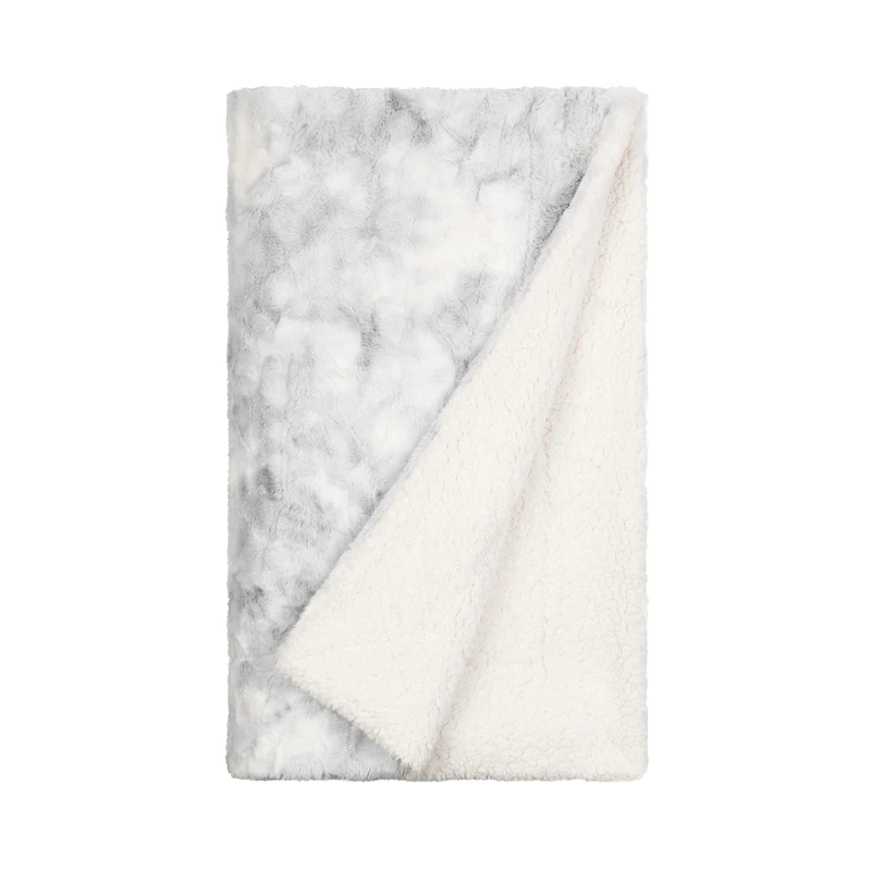 Casual Comfort Faux Fur Tie Dye Reversible Extra Weight Throw Blanket