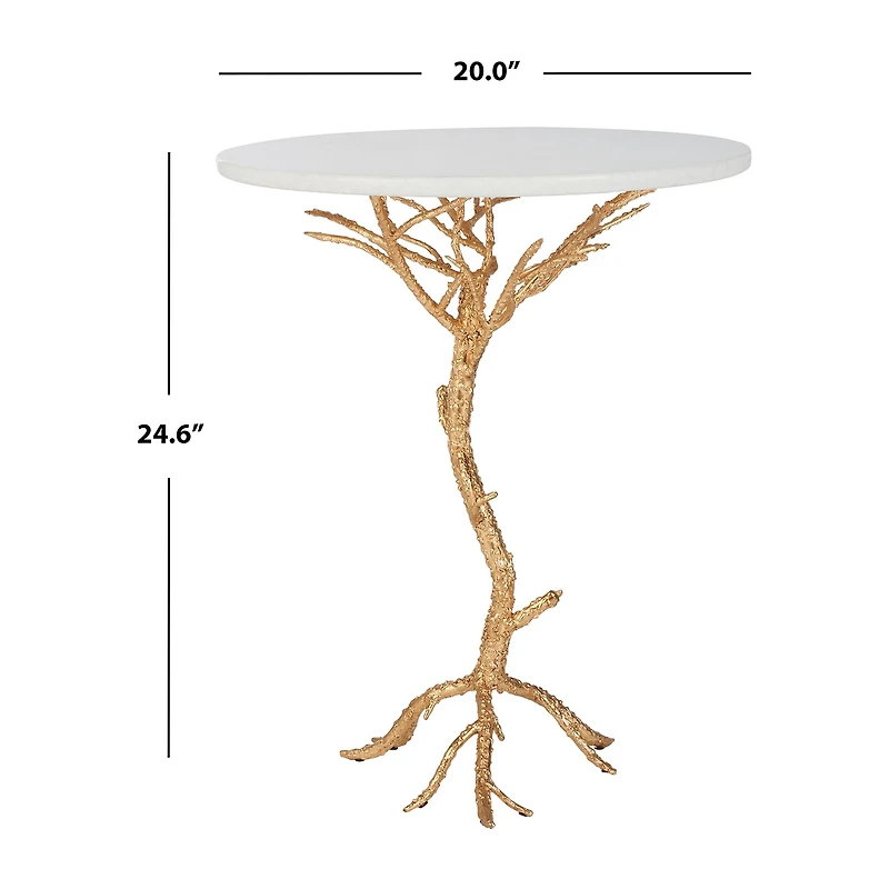 Carolyn Rooted Gold Accent Table