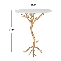 Carolyn Rooted Gold Accent Table