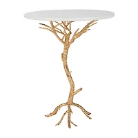 Carolyn Rooted Gold Accent Table