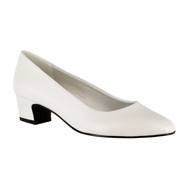 Easy Street Prim Womens Round Closed Toe Block Heel Pumps