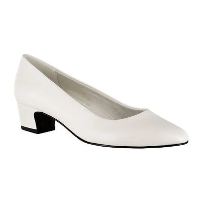 Easy Street Prim Womens Round Closed Toe Block Heel Pumps