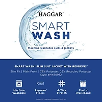 Haggar Smart Wash With Repreve Mens Stretch Fabric Slim Fit Flat Front Suit Pant