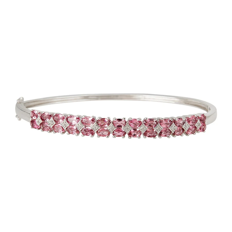LIMITED QUANTITIES Genuine Pink Tourmaline Sterling Silver Bangle