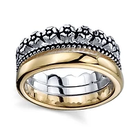 Womens Sterling Silver Flower Band