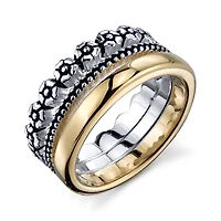 Womens Sterling Silver Flower Band