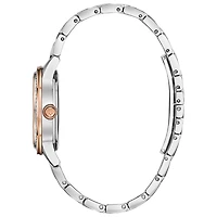 Bulova Turnstyle Womens Crystal Accent Two Tone Stainless Steel Bracelet Watch 98l246