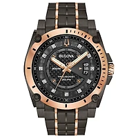 Bulova Precisionist Mens Two Tone Stainless Steel Bracelet Watch 98d149