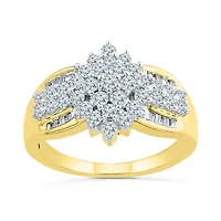 Womens 7/8 CT. Natural White Diamond 10K Gold Engagement Ring