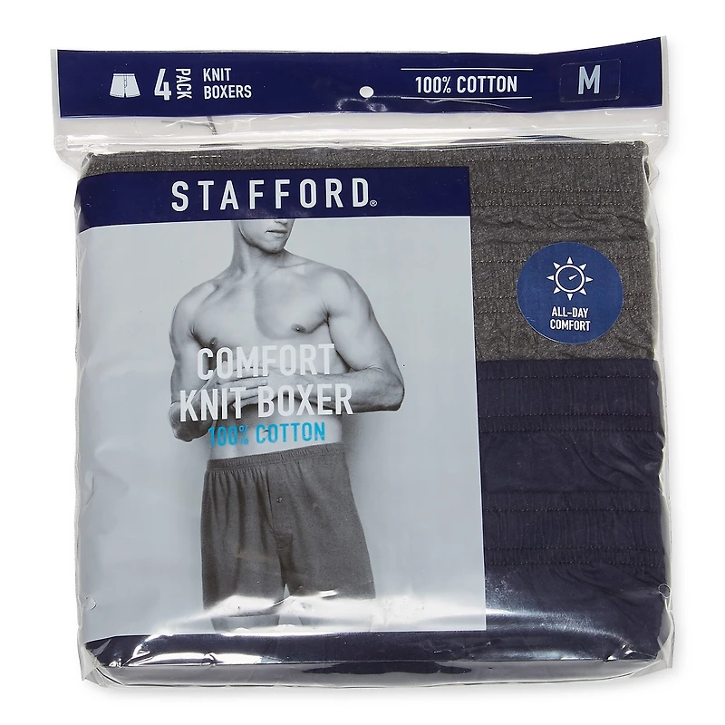 Stafford Knit Mens 4 Pack Boxers 305939