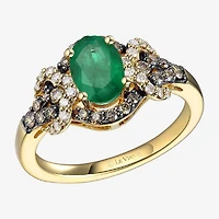 Le Vian® Grand Sample Sale™ Ring featuring /8 CT. Emerald 1/3 CT. Chocolate Diamonds® 3/8 CT. Nude Diamonds™ set in 14K Honey Gold