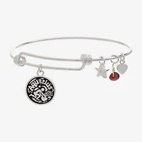 Sparkle Allure Zodiac Womens Red Ruby Pure Silver Over Brass Round Bangle Bracelet