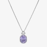 Sparkle Allure Womens Cubic Zirconia Pure Silver Over Brass 16 Inch Pendant Necklace