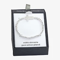 Sparkle Allure Womens Cubic Zirconia Cross Beaded Bracelet