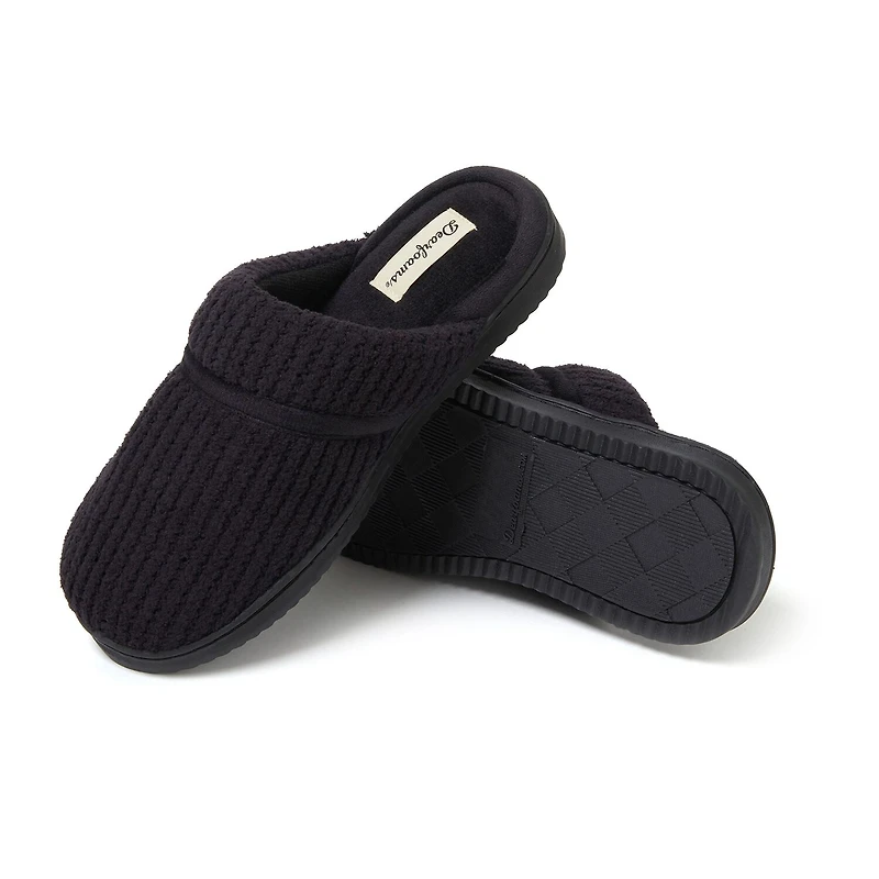 Dearfoams Serena Marled Chenille Scuff Womens Memory Foam Slip-On Slippers