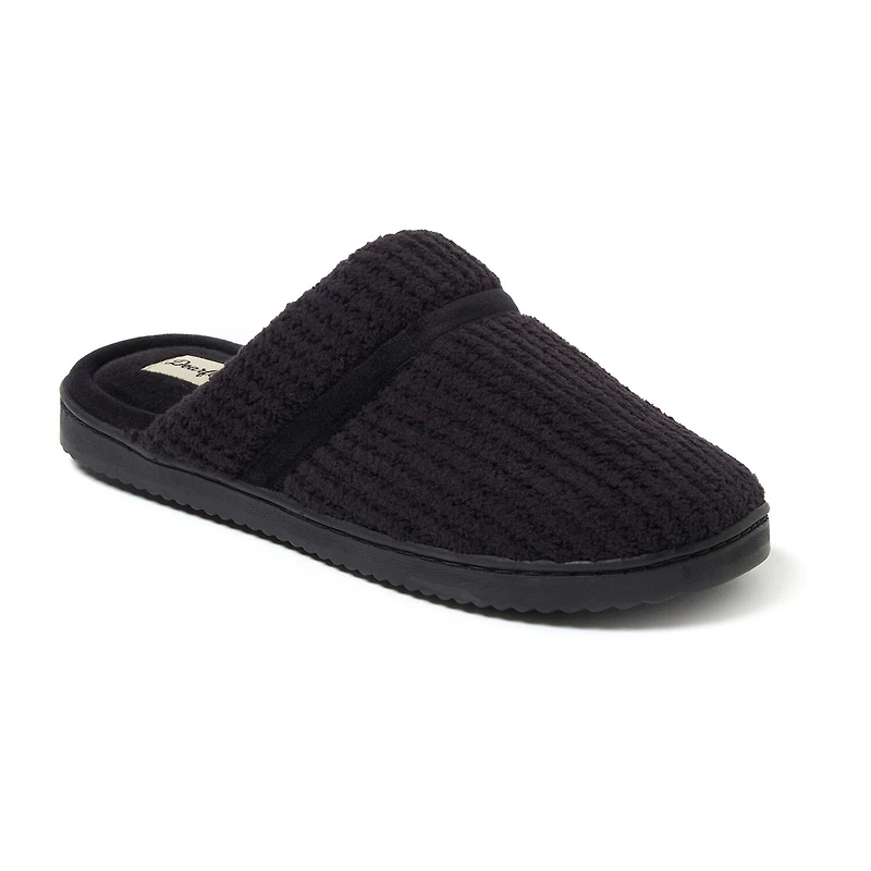 Dearfoams Serena Marled Chenille Scuff Womens Memory Foam Slip-On Slippers