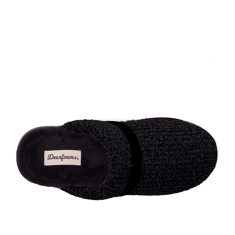 Dearfoams Serena Marled Chenille Scuff Womens Memory Foam Slip-On Slippers