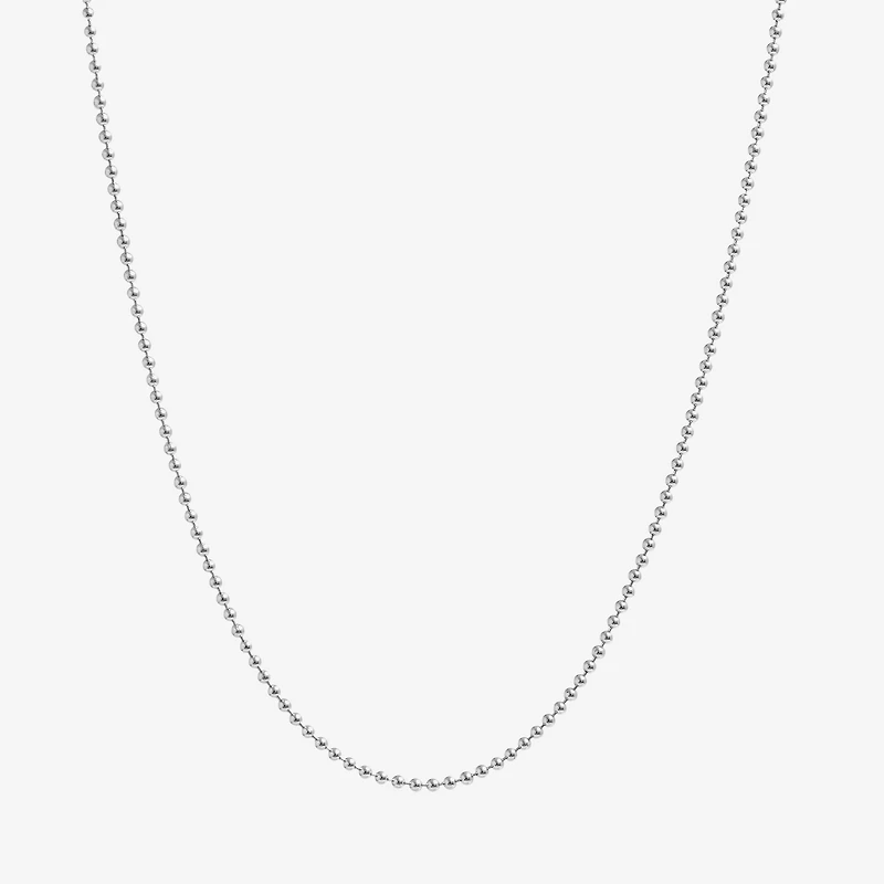 Silver Treasures Made In Italy Womens Sterling Silver 16 Inch Bead Chain Necklace