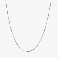 Silver Treasures Made In Italy Womens Sterling Silver 16 Inch Bead Chain Necklace
