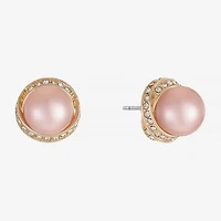 Monet Jewelry Simulated Pearl 12.5mm Round Stud Earrings