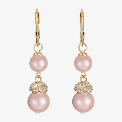 Monet Jewelry Womens Simulated Pearl Round Drop Earrings