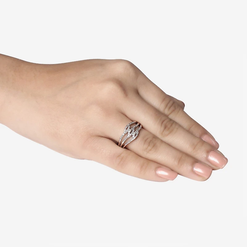 Limited Quantities! Womens 1/10 CT. T.W. Natural White Diamond Sterling Silver Cocktail Ring
