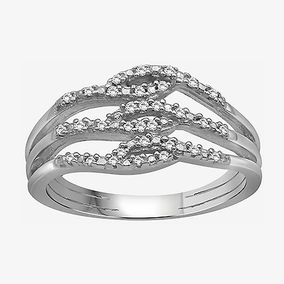 Limited Quantities! Womens 1/10 CT. T.W. Natural White Diamond Sterling Silver Cocktail Ring
