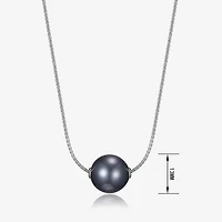 Womens Dyed Black Cultured Freshwater Pearl Sterling Silver 18 Inch Pendant Necklace
