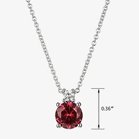 Womens Lab Created Red Ruby Sterling Silver 18 Inch Pendant Necklace