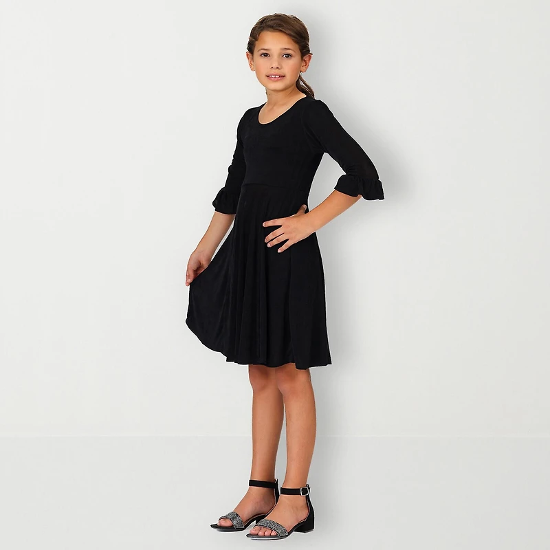 24sevenkid Big Kid Girls 3/4 Sleeve Party Dress