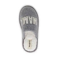 Dearfoams Mama Bear Plaid Scuff Womens Memory Foam Slip-On Slippers