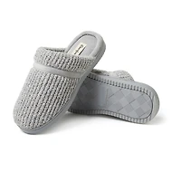 Dearfoams Serena Marled Chenille Scuff Womens Memory Foam Slip-On Slippers
