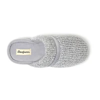 Dearfoams Serena Marled Chenille Scuff Womens Memory Foam Slip-On Slippers