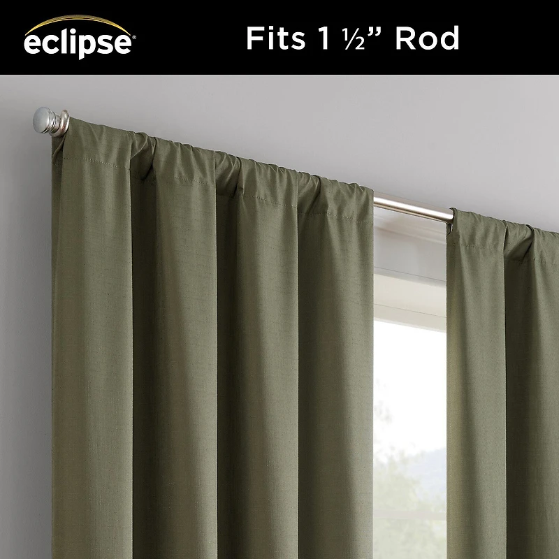 Eclipse Kendall Rod Pocket Blackout Single Curtain Panel