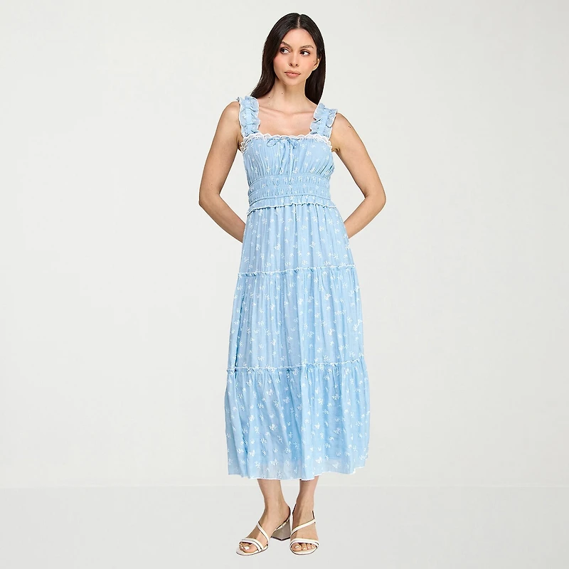 Trixxi Womens Juniors Sleeveless Floral A-Line Dress