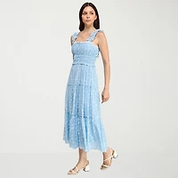 Trixxi Womens Juniors Sleeveless Floral A-Line Dress