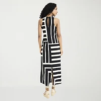 Clover And Sloane Womens Crew Neck Sleeveless Maxi Dress