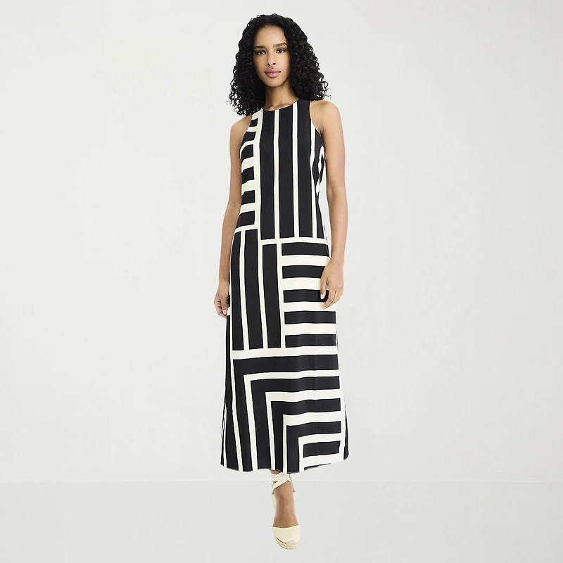 Clover And Sloane Womens Crew Neck Sleeveless Maxi Dress