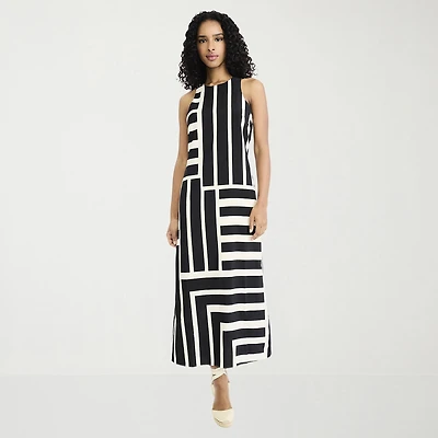 Clover And Sloane Womens Crew Neck Sleeveless Maxi Dress