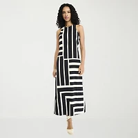 Clover And Sloane Womens Crew Neck Sleeveless Maxi Dress