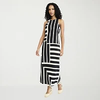 Clover And Sloane Womens Crew Neck Sleeveless Maxi Dress