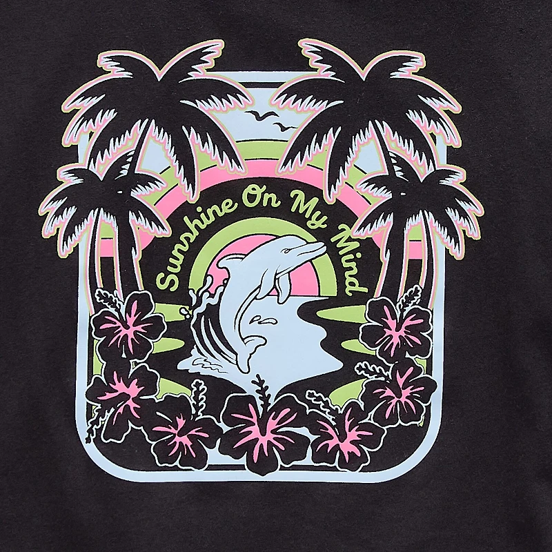 Thereabouts Little & Big Kid Girls Crew Neck Short Sleeve Boxy Fit Graphic T-Shirt