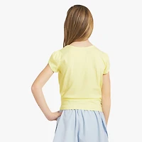 Champion Tie Front Big Kid Girls Round Neck Short Sleeve Regular Fit Graphic T-Shirt