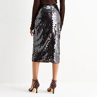 Worthington Womens Petite Midi Pencil Skirt