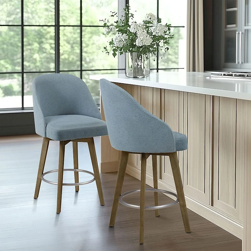 Madison Park Walsh Counter Stool Height Upholstered Swivel Bar