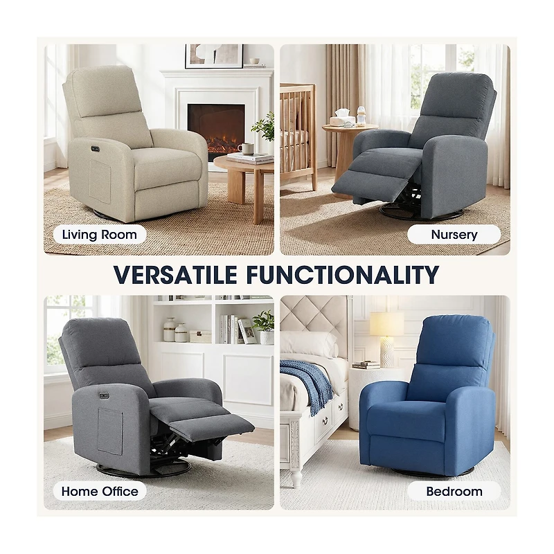 INK+IVY Curved Slope-Arm Recliner