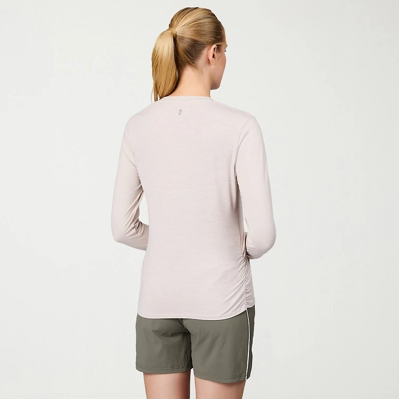 Free Country Womens Crew Neck Long Sleeve Stretch Fabric T-Shirt