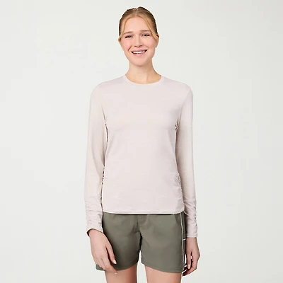 Free Country Womens Crew Neck Long Sleeve Stretch Fabric T-Shirt