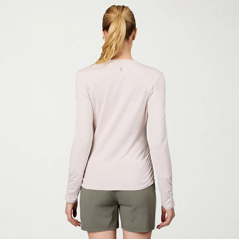 Free Country Womens Crew Neck Long Sleeve Stretch Fabric T-Shirt